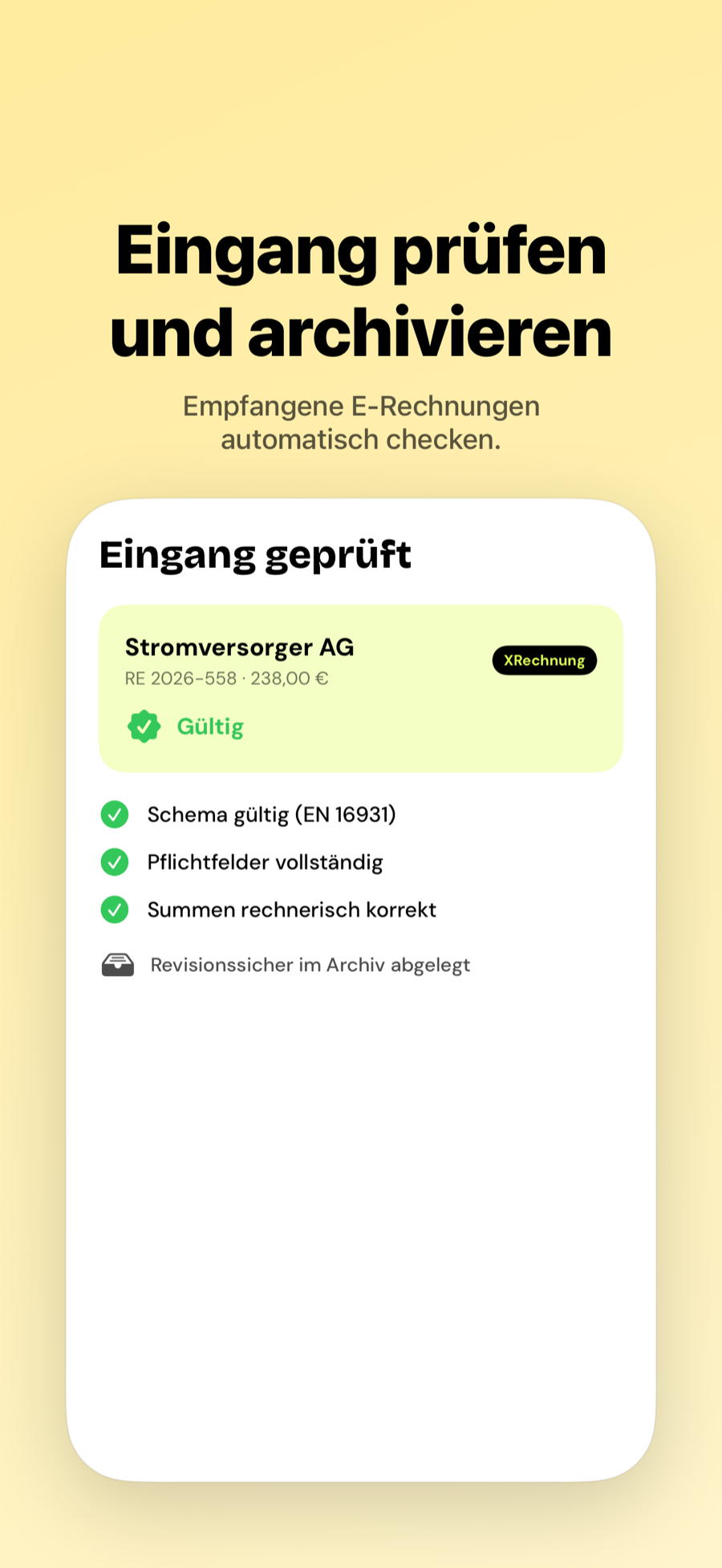 E-Rechnung empfangen und prüfen